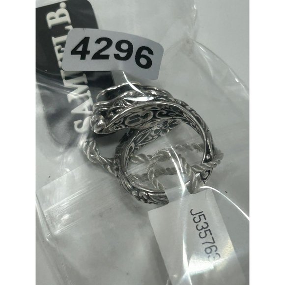 Samuel B Butterfly On Flower Ring Size 5 Sterling Silver with 14K Gold Accents - Picture 10 of 10